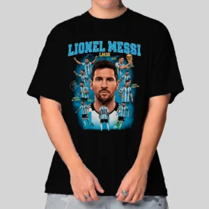 Camiseta Masculina Oversized Messi Argentina