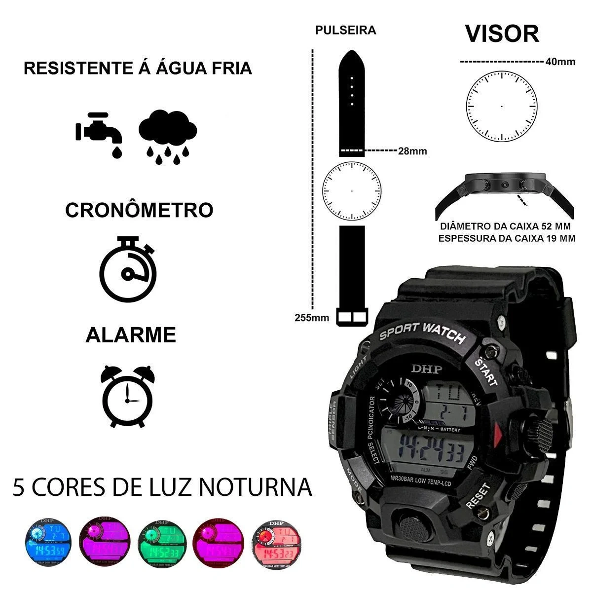 Relógio Digital DHP Voyager Original - Imagem 11