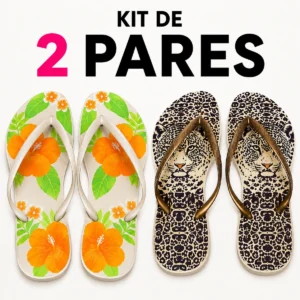Kit 2 Chinelos Feminino Estampa Aleatorio